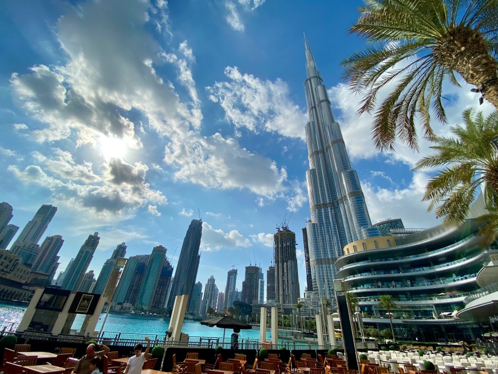 An awesome view of the tall standing buildings in Dubai, UAE