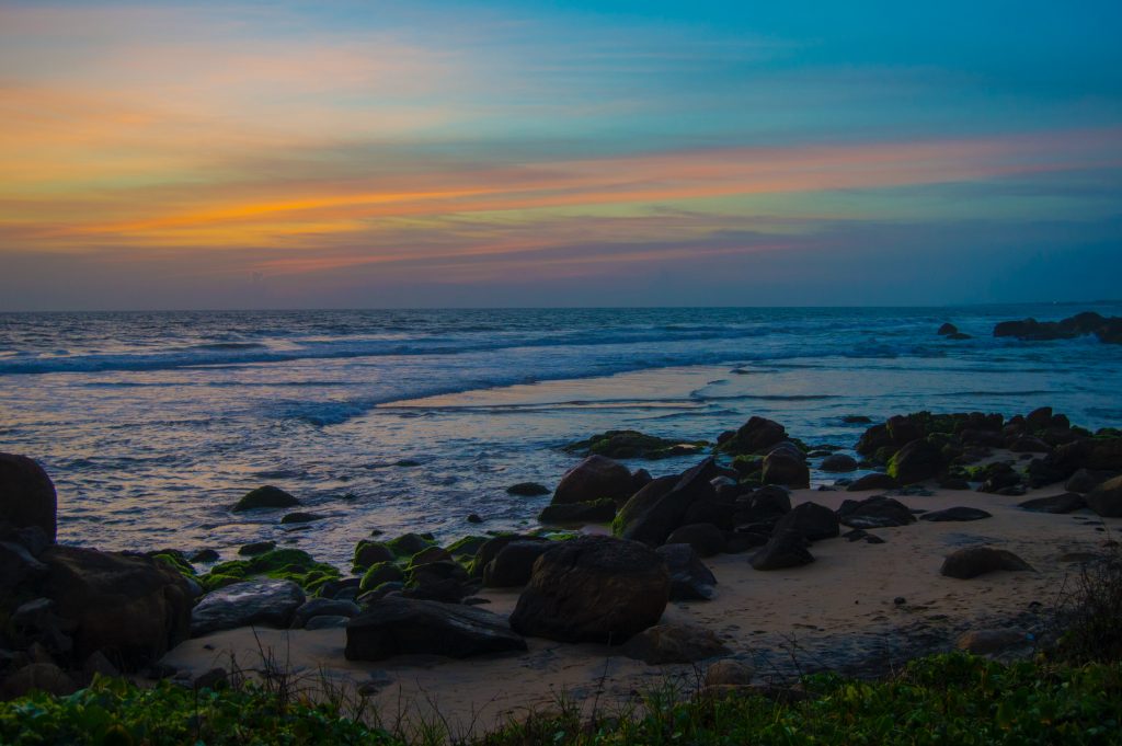 Sunset in a beach in Kovalam