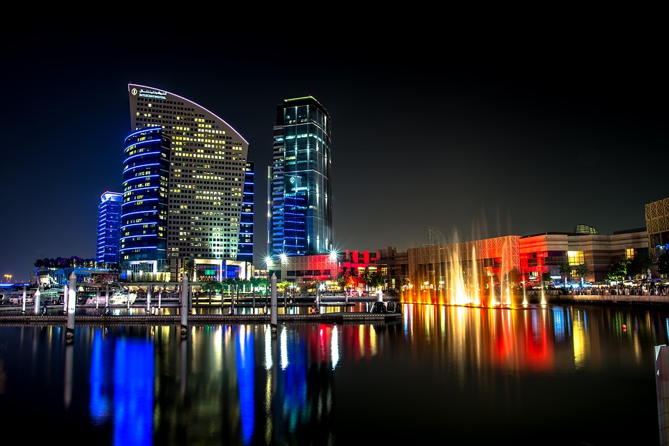 Dubai Buildings at night