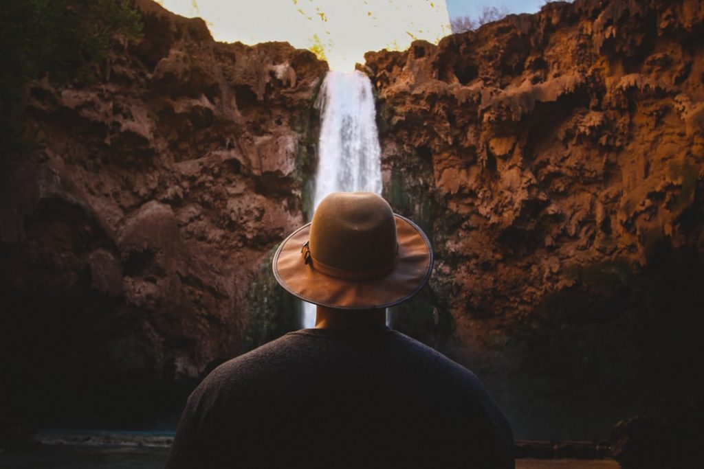 A traveller at the falls area