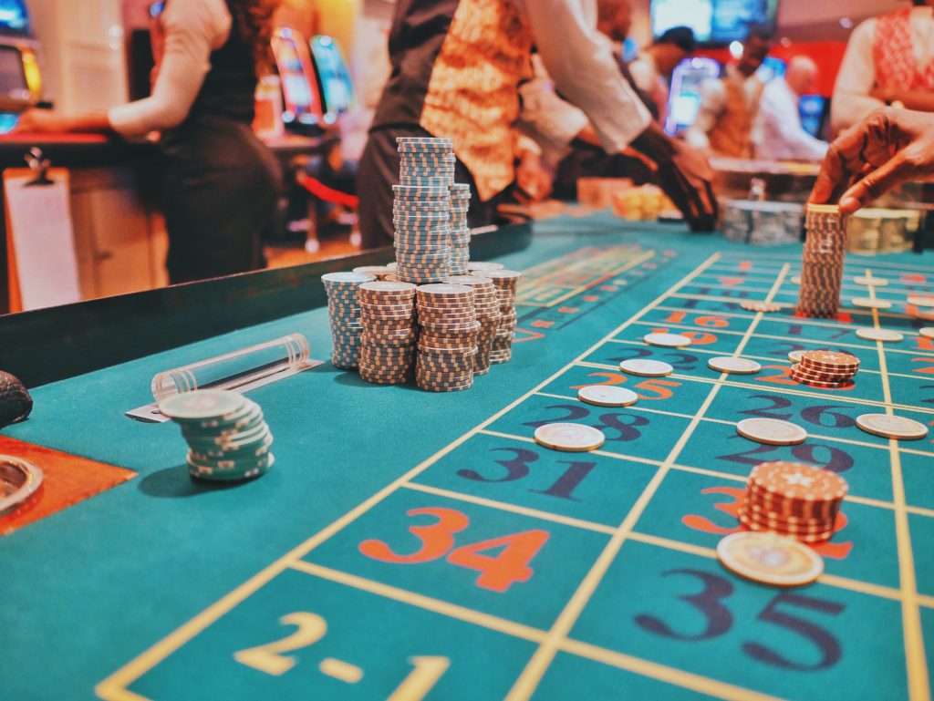 A casino game in action
