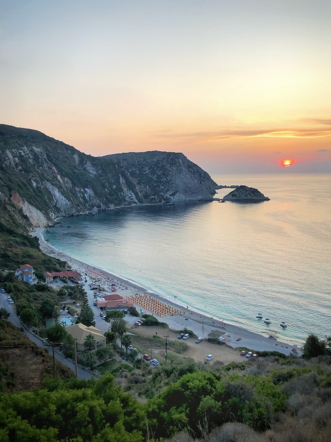 aerial view of the Antisamos beach