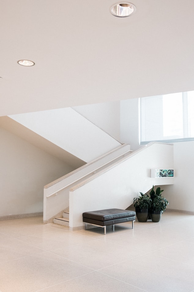 a staircase in the museum