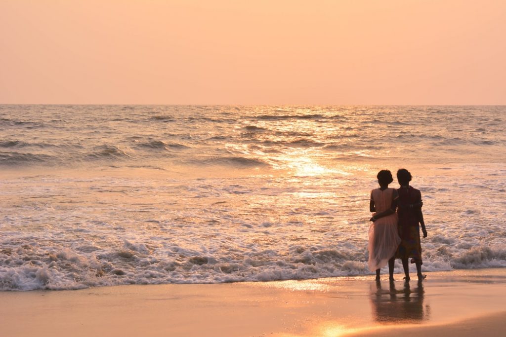 sunset in the Kozhikode beach