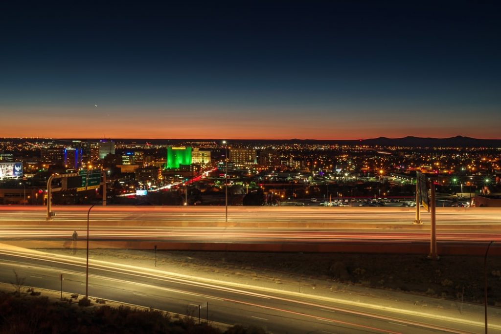Mexican city in the night time