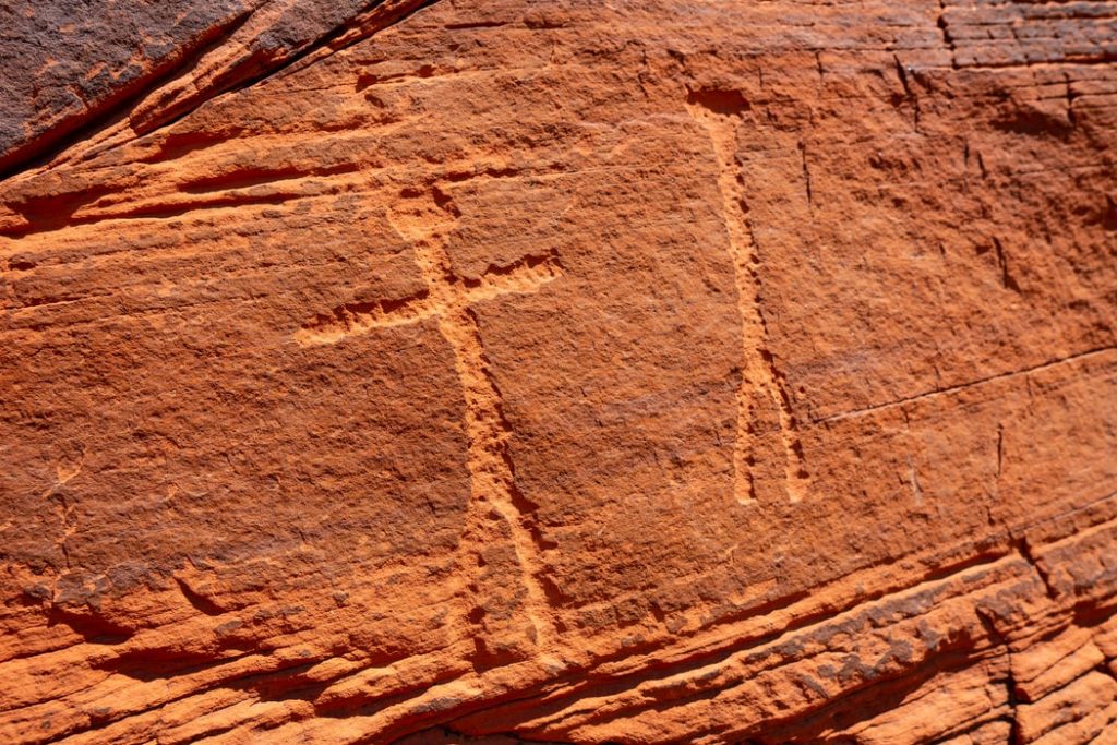 Petroglyphs on wall