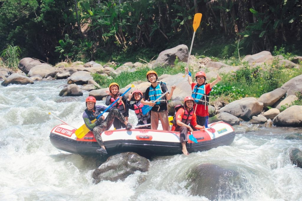 Group of people rafting