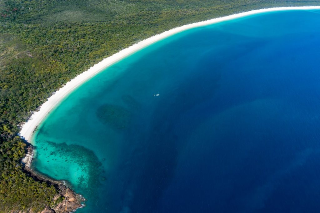 White silica sand at whitehaven beach