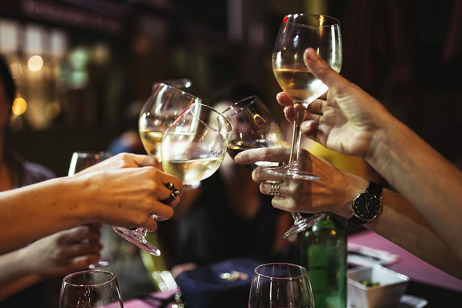 Friends drinking together
