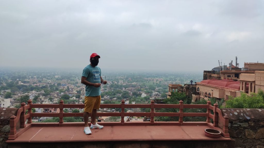 enjoying the views from the hotel
