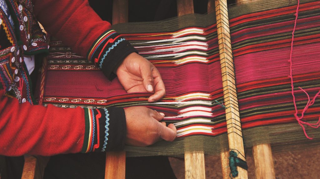 Weaving art at the Craft village.