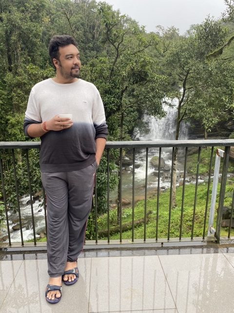 Enjoying nature with a beverage