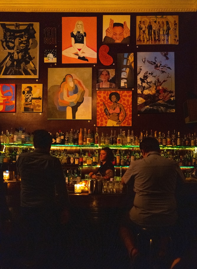 visitors in the bar
