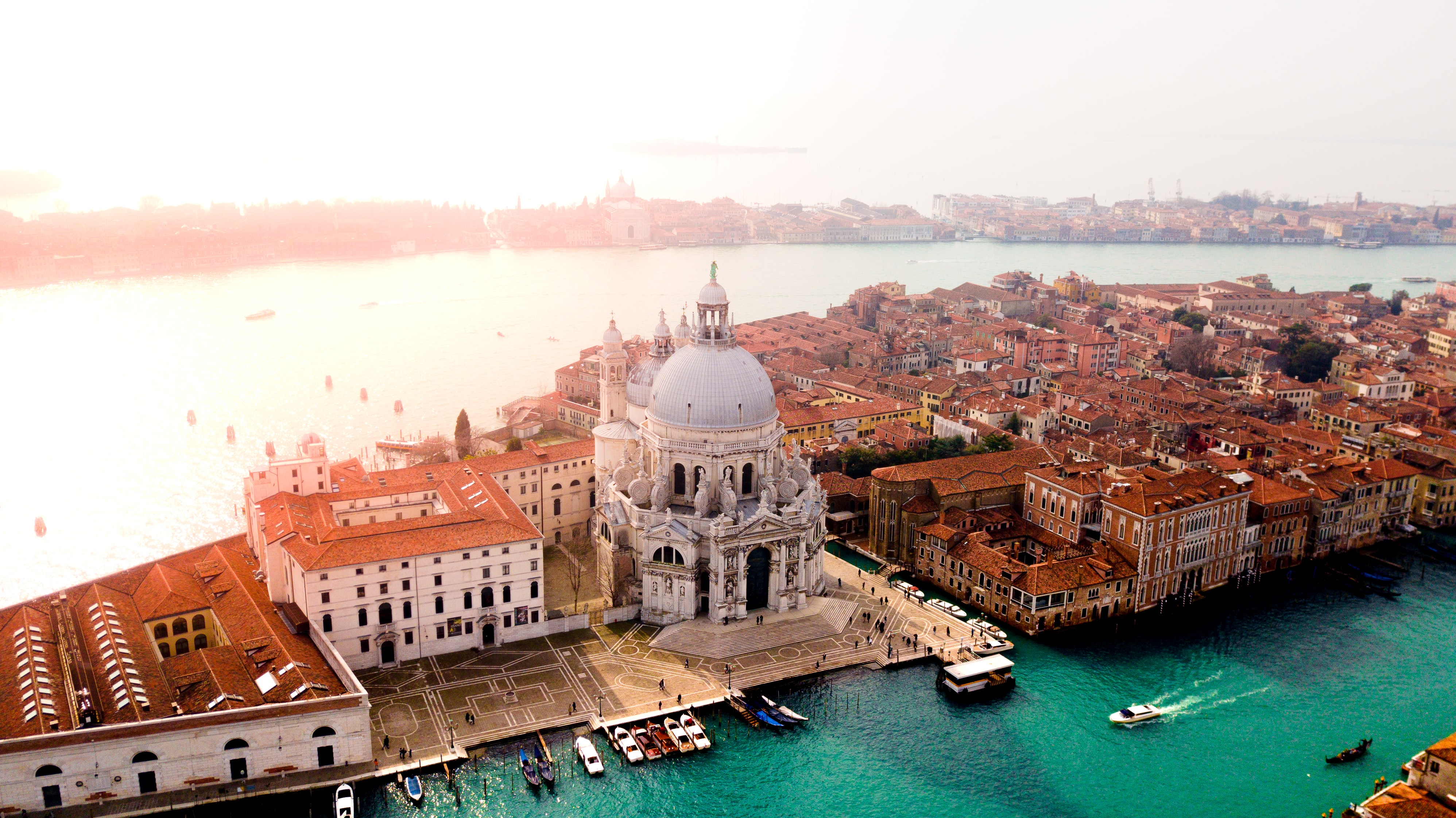 Aerial view of Venice in Italy as on August 2018