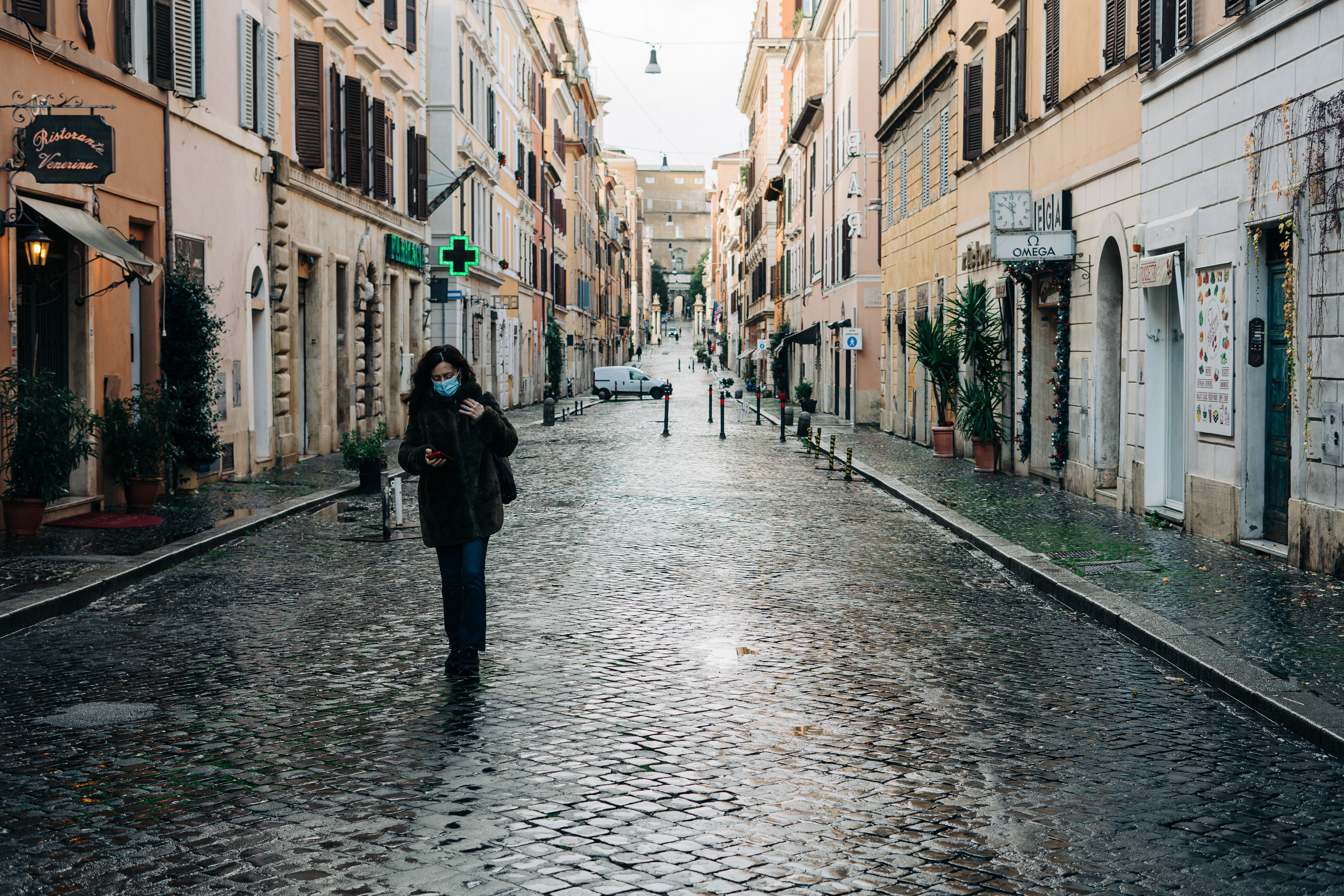A girl with a mask in Italy