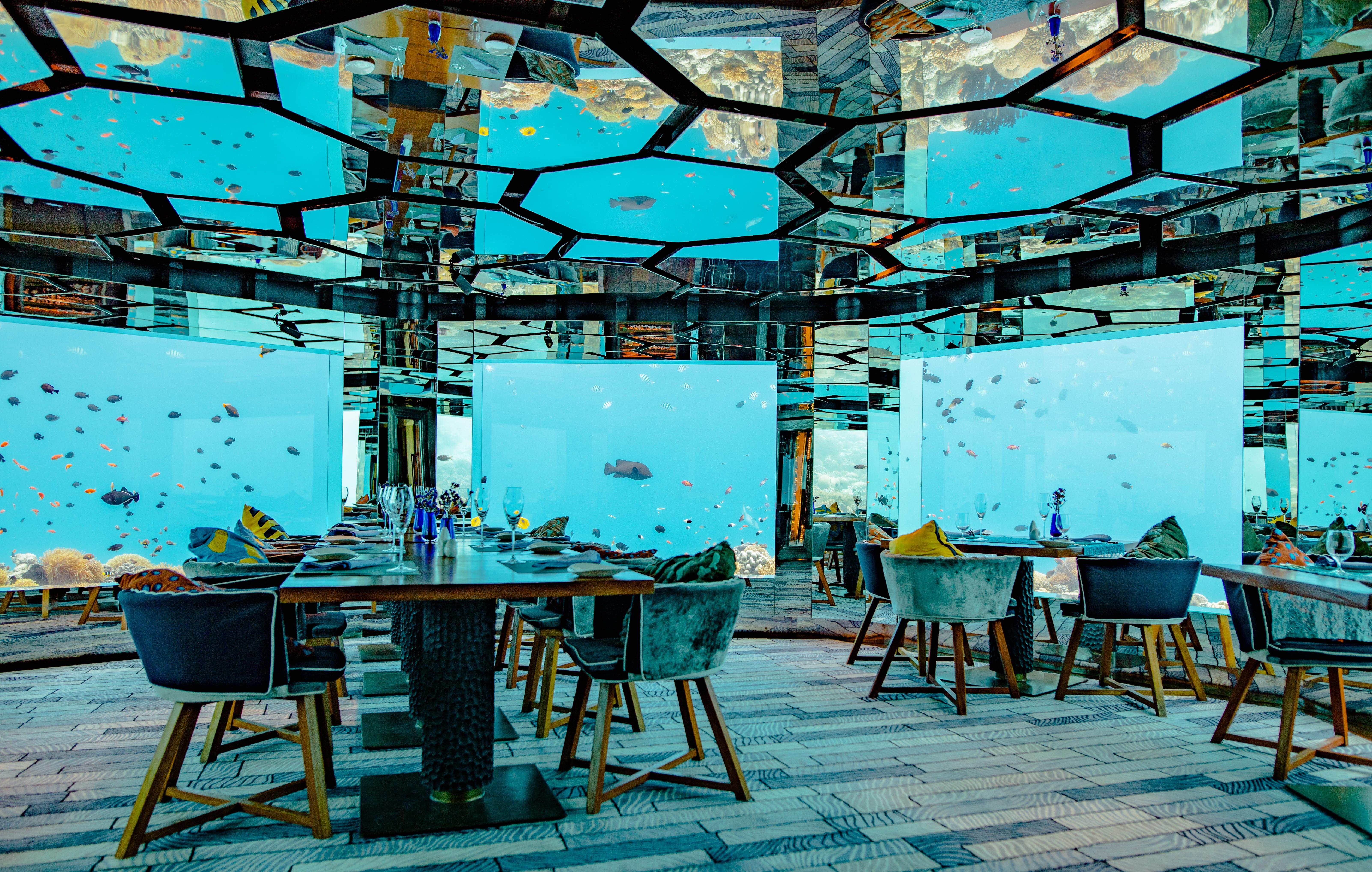 Underwater restaurant Maldives